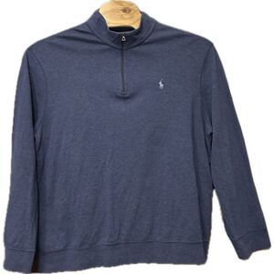 Polo Ralph Lauren Mens XXL Light‎ Blue 1/4 Quarter Zip Pullover Sweater
